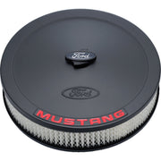 Ford Racing Air Cleaner Kit - Black Crinkle Finish w/ Red Mustang Emblem Ford Racing Air Filters - Universal Fit