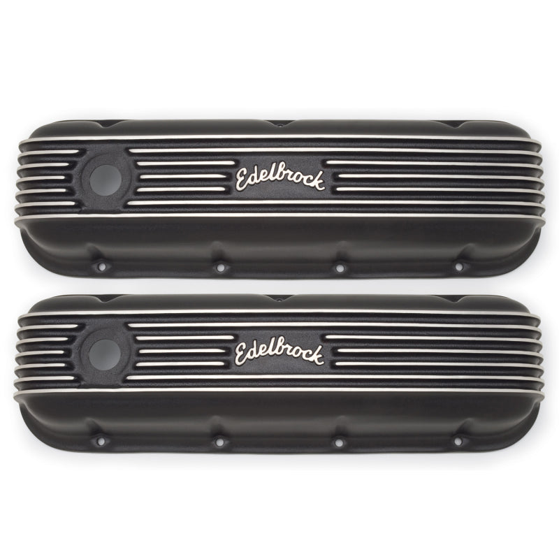 Edelbrock Valve Cover Classic Series Chevrolet 1965 and Later 396-502 V8 Black Edelbrock Valve Covers
