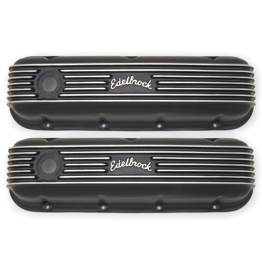 Edelbrock Valve Cover Classic Series Chevrolet 1965 and Later 396-502 V8 Black Edelbrock Valve Covers