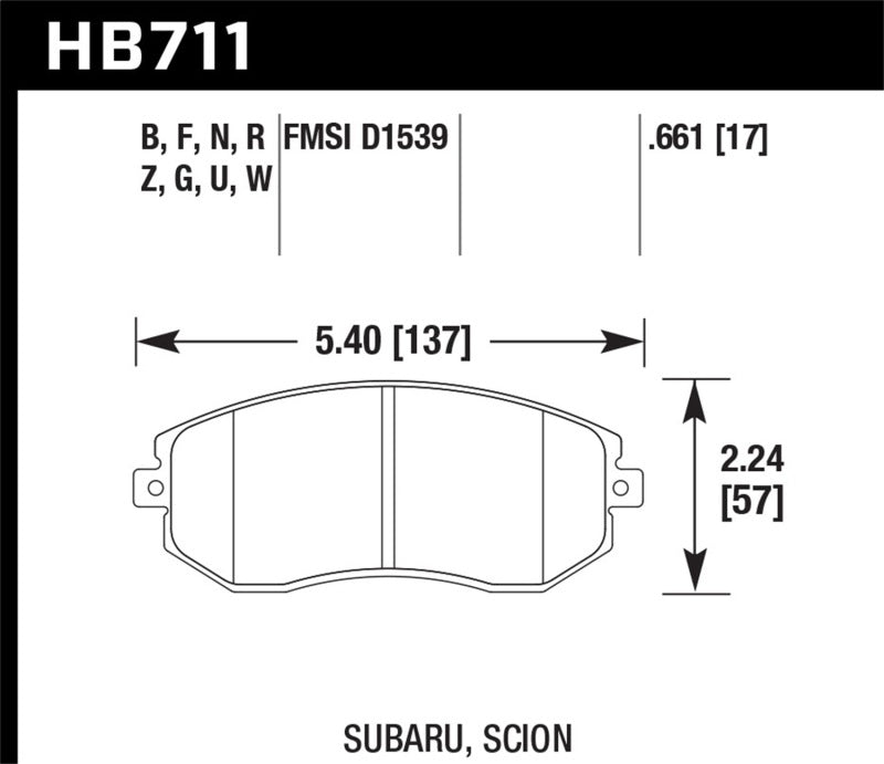 Hawk 13-16 Scion FR-S 2.0L Base OE Incl. Clips Shims Front ER-1 Brake Pads Hawk Performance Brake Pads - Racing