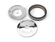 Edelbrock Air Cleaner Pro-Flo Series Round Steel Top Paper Element 10In Dia X 3 5In Chrome Edelbrock Air Filters - Universal Fit