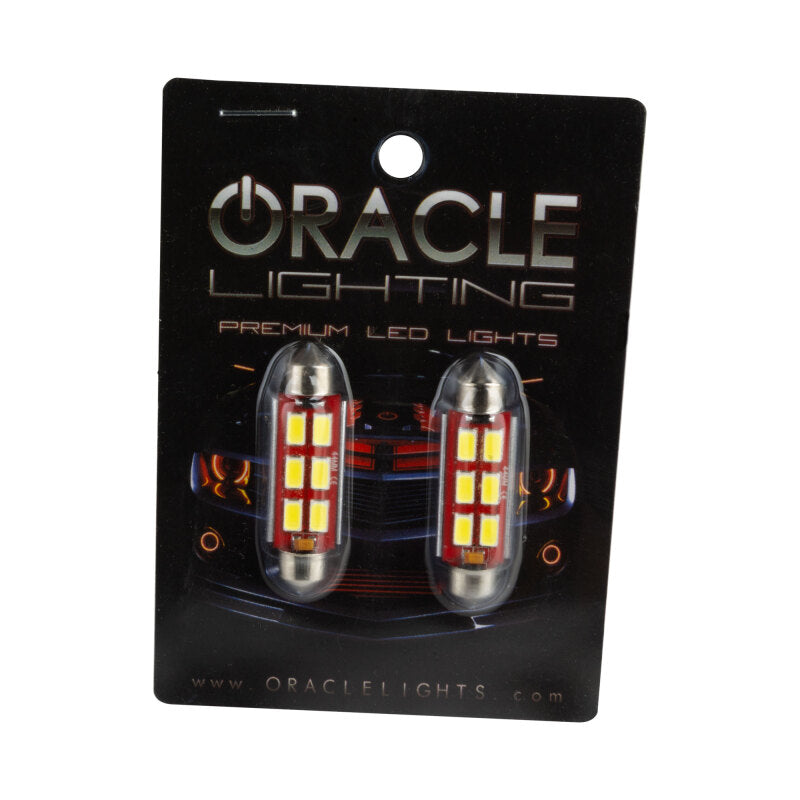 Oracle 44MM 6 LED 3-Chip Festoon Bulbs (Pair) - Cool White ORACLE Lighting Bulbs
