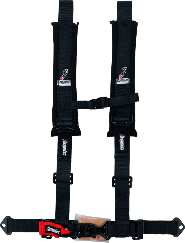 DragonFire Racing Harness- H-Style- 4-Point- 2in Youth- Black DragonFire Racing Seat Belts & Harnesses