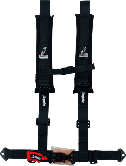 DragonFire Racing Harness- H-Style- 4-Point- 2in Youth- Black DragonFire Racing Seat Belts & Harnesses