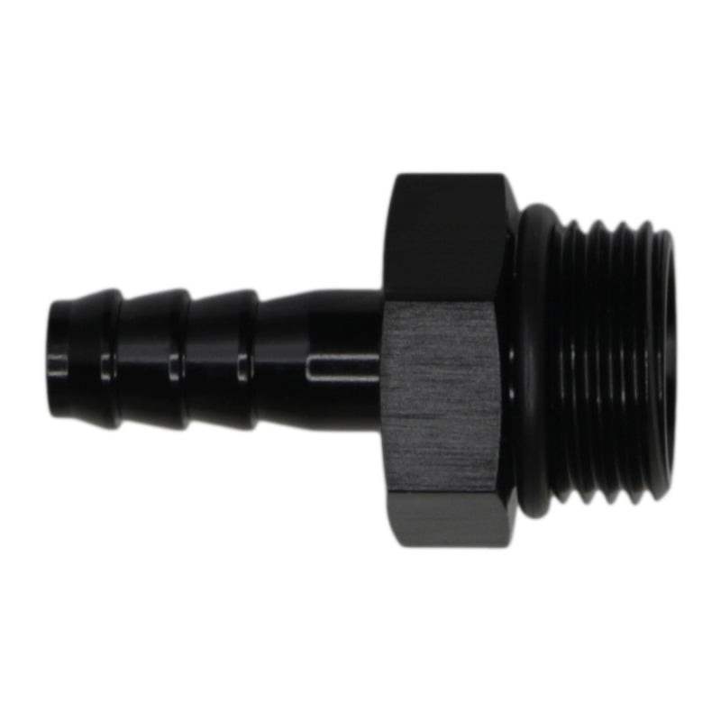 DeatschWerks 8AN ORB Male to 5/16in Male Triple Barb Fitting (Incl O-Ring) - Anodized Matte Black DeatschWerks Fittings