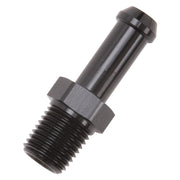 Edelbrock Hose End Straight 1/4In NPT to 3/8In Barb Black Anodize Edelbrock Fittings