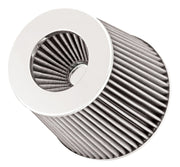 Spectre Adjustable Conical Air Filter 5-1/2in. Tall (Fits 3in. / 3-1/2in. / 4in. Tubes) - White Spectre Air Filters - Universal Fit