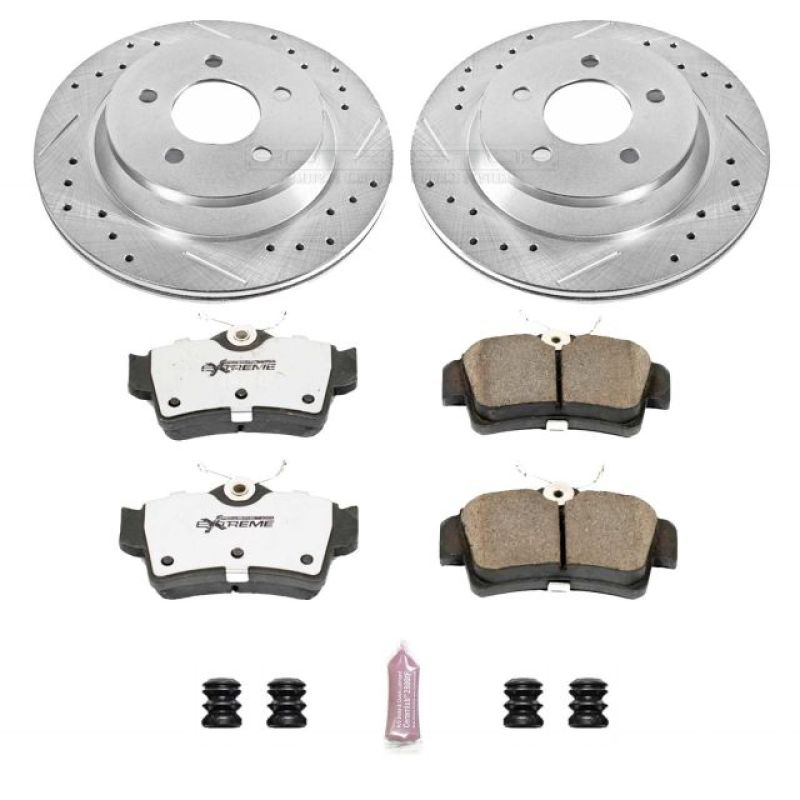 Power Stop 94-99 Ford Mustang Rear Z26 Street Warrior Brake Kit PowerStop Brake Kits - Performance D&S