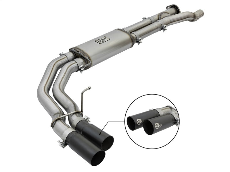 aFe POWER Rebel Series 3in 409 SS Cat Back Exhaust w/ Black Tips 17 Ford F-150 Raptor V6-3.5L aFe Catback