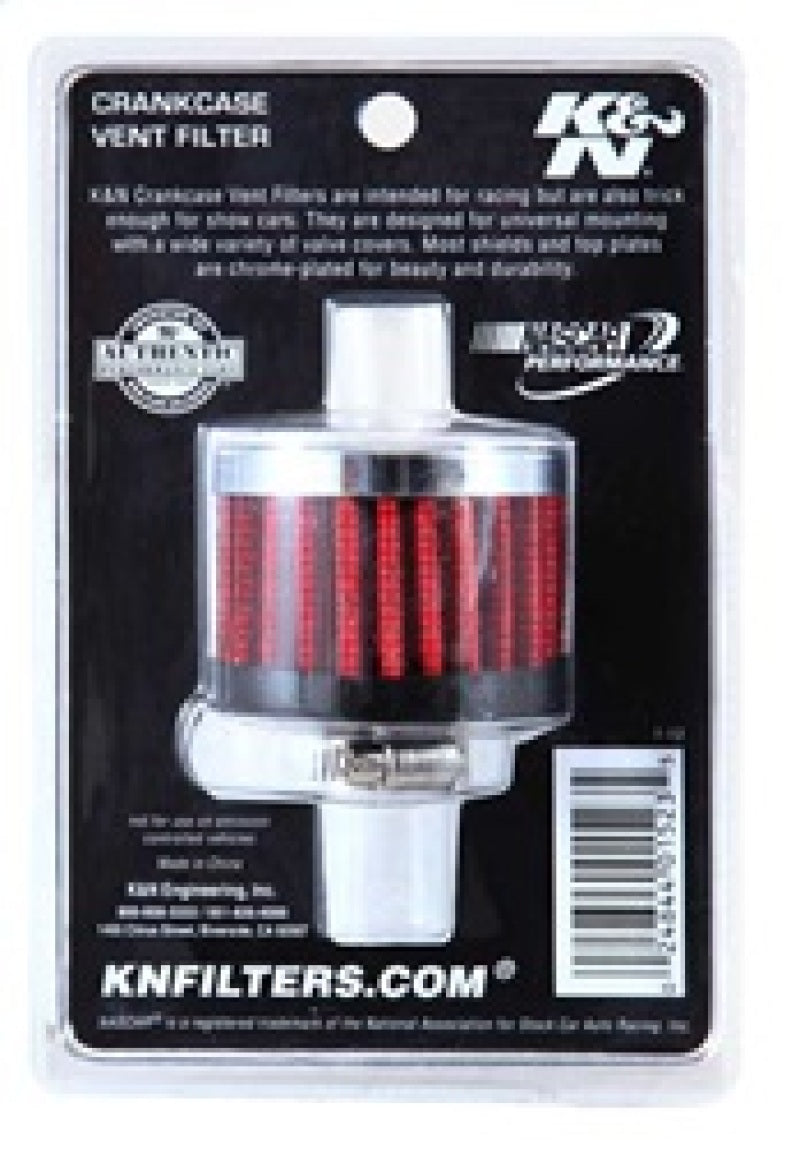 K&N Clamp On Rubber Base Crankcase Vent Filter 0.375in Flange ID x 2in OD x 1.5in Height K&N Engineering Air Filters - Universal Fit