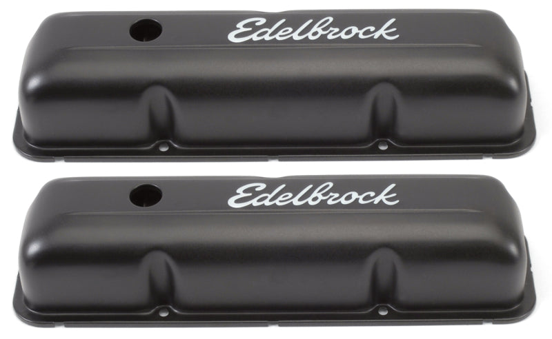 Edelbrock Valve Cover Signature Series Ford 1958-1976 FE V8 Black Edelbrock Valve Covers