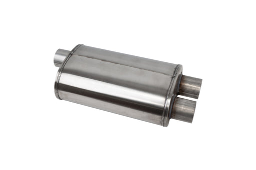 Corsa PRO-Series Tuned 304SS Muffler 2.5in Single Inlet / Dual Outlet - 19in OAL CORSA Performance Muffler