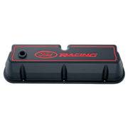 Ford Racing Logo Die-Cast Black Valve Covers Ford Racing Valve Covers