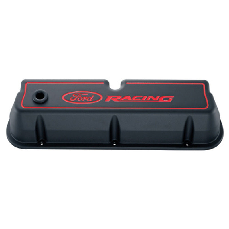 Ford Racing Logo Die-Cast Black Valve Covers Ford Racing Valve Covers