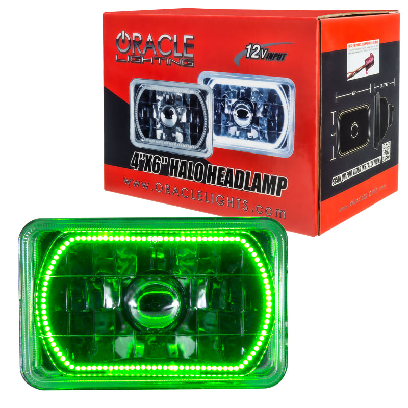 Oracle Pre-Installed Lights 4x6 IN. Sealed Beam - Green Halo ORACLE Lighting Headlights