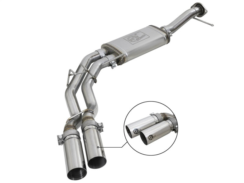 aFe Rebel Series 3in. to 2.5in. 409 SS C/B Exhaust 11-14 Ford F-150 V6-3.5L (tt) - Polished Tip aFe Catback