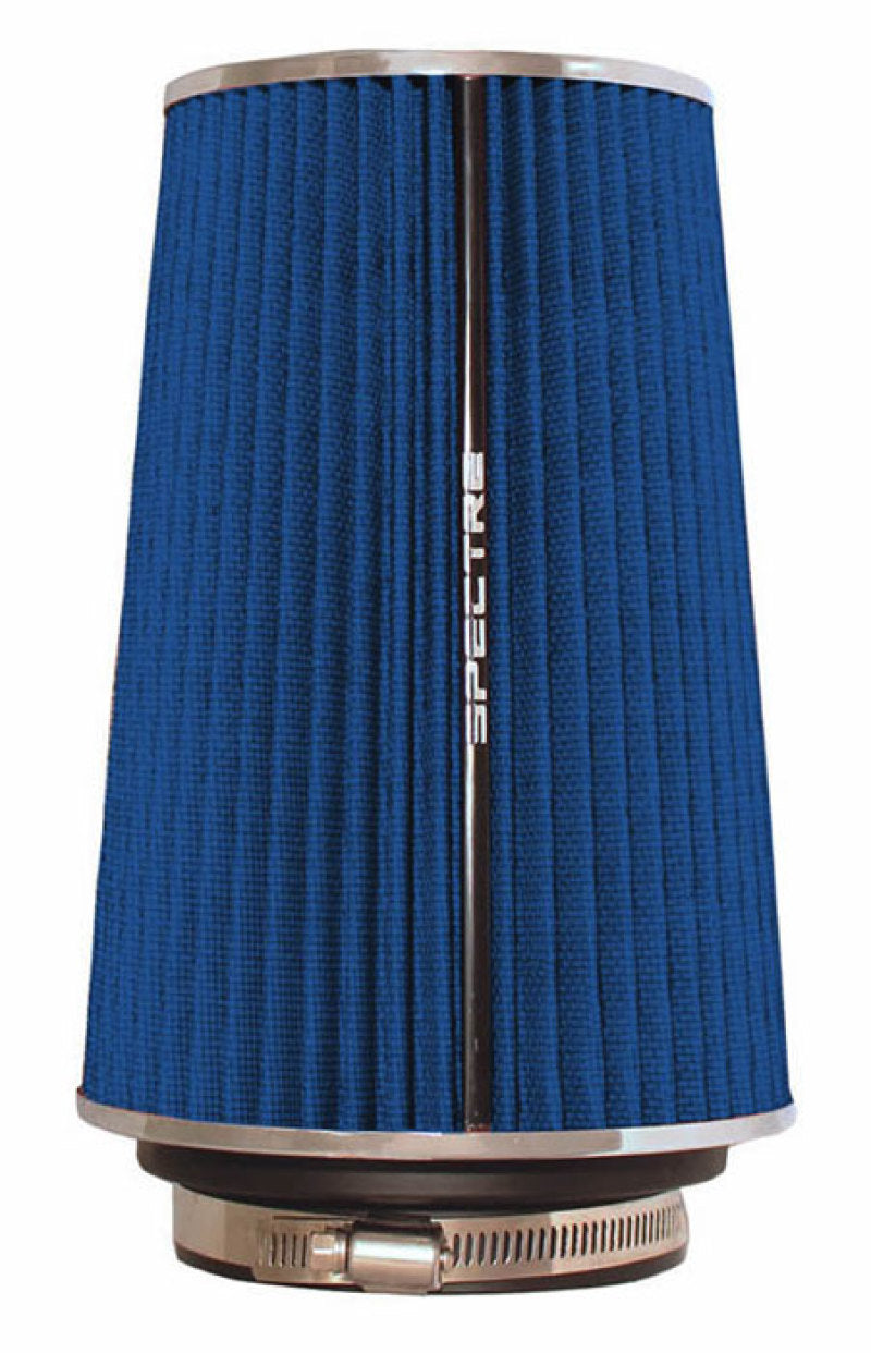 Spectre Adjustable Conical Air Filter 9-1/2in. Tall (Fits 3in. / 3-1/2in. / 4in. Tubes) - Blue Spectre Air Filters - Universal Fit