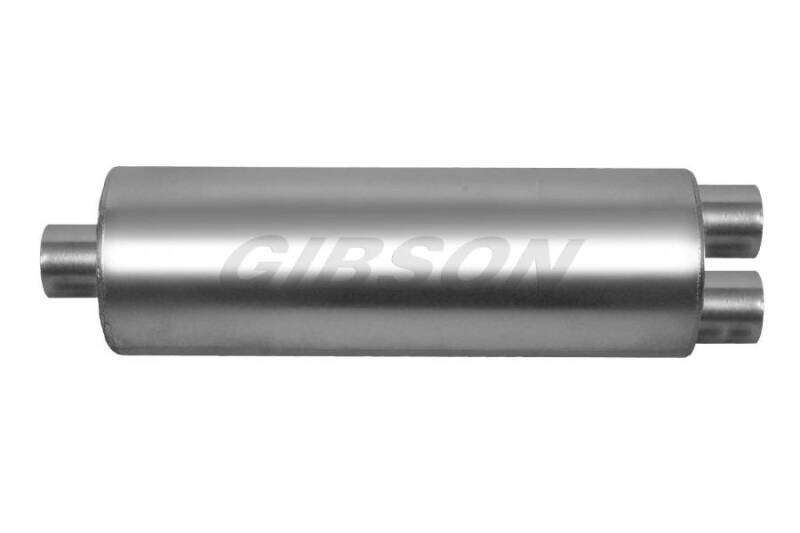 Gibson SFT Superflow Center/Dual Round Muffler Stainless Gibson Muffler