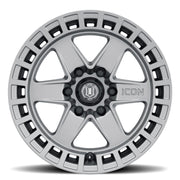 ICON Raider 17x8.5 6x135 6mm Offset 5in BS Titanium Wheel ICON Wheels - Cast