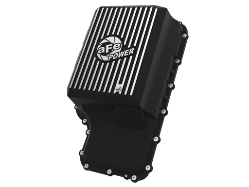 aFe 20-21 Ford Truck w/ 10R140 Transmission Pan Black POWER Street Series w/ Machined Fins aFe Diff Covers