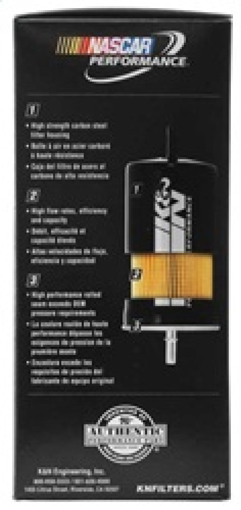 K&N Cellulose Media Fuel Filter 3in OD x 6.938in L K&N Engineering Fuel Filters