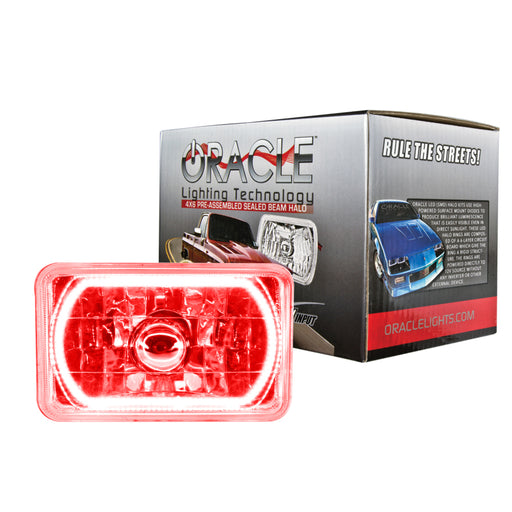 Oracle Pre-Installed Lights 4x6 IN. Sealed Beam - Red Halo ORACLE Lighting Headlights