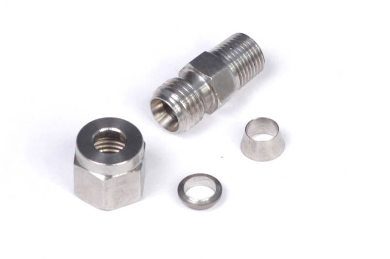 Haltech 1/4in Stainless Compression 1/8in NPT Thread Fitting Kit w/Nut & Ferrule Haltech Fittings