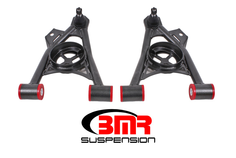 BMR 94-04 Ford Mustang Non-Adj. A-Arms Lower (Poly) w/ Spring Pocket - Black Hammertone BMR Suspension Control Arms