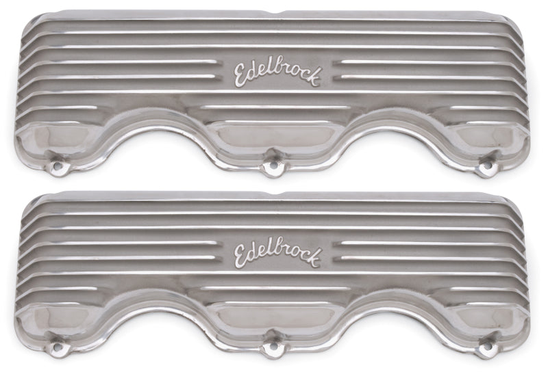 Edelbrock Valve Cover Classic Series Chevrolet W 348/409 CI V8 Polshed Edelbrock Valve Covers