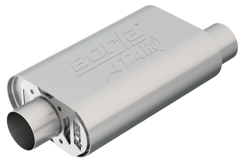 Borla CrateMuffler SBC Hot 350/383 3 inch Offset/Center 14in x 4.35in x 9in Oval Muffler Borla Muffler