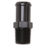 Edelbrock Hose End Straight 1/2In NPT to 3/4In Barb Black Anodize Edelbrock Fittings