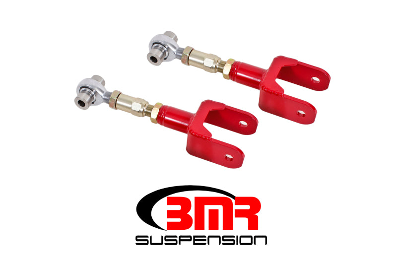 BMR 79-04 Fox Mustang Upper Control Arms On-Car Adj. Rod Ends - Red BMR Suspension Control Arms