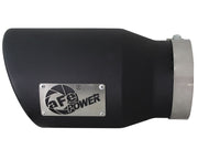 aFe MACHForce XP 5in 304 Stainless Steel Exhaust Tip 5 In x 7 Out x 12L in Bolt On Right - Black aFe Catback