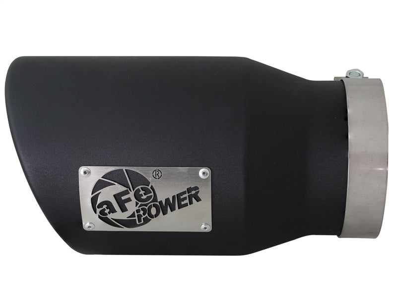 aFe MACHForce XP 5in 304 Stainless Steel Exhaust Tip 5 In x 7 Out x 12L in Bolt On Right - Black aFe Catback