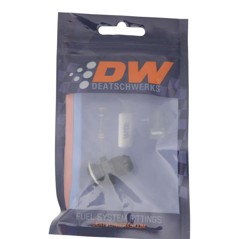 DeatschWerks 6AN Male Flare to M14 X 1.5 Male Metric Adapter (Incl Washer) - Anodized Matte Black DeatschWerks Fittings