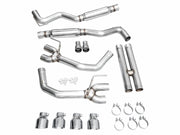 AWE 2024 Ford Mustang GT Fastback S650 RWD Track Edition Cat-Back Exhaust w/ Quad Chrome Silver Tips AWE Tuning Catback