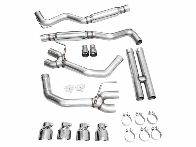 AWE 2024 Ford Mustang GT Fastback S650 RWD Track Edition Cat-Back Exhaust w/ Quad Chrome Silver Tips AWE Tuning Catback