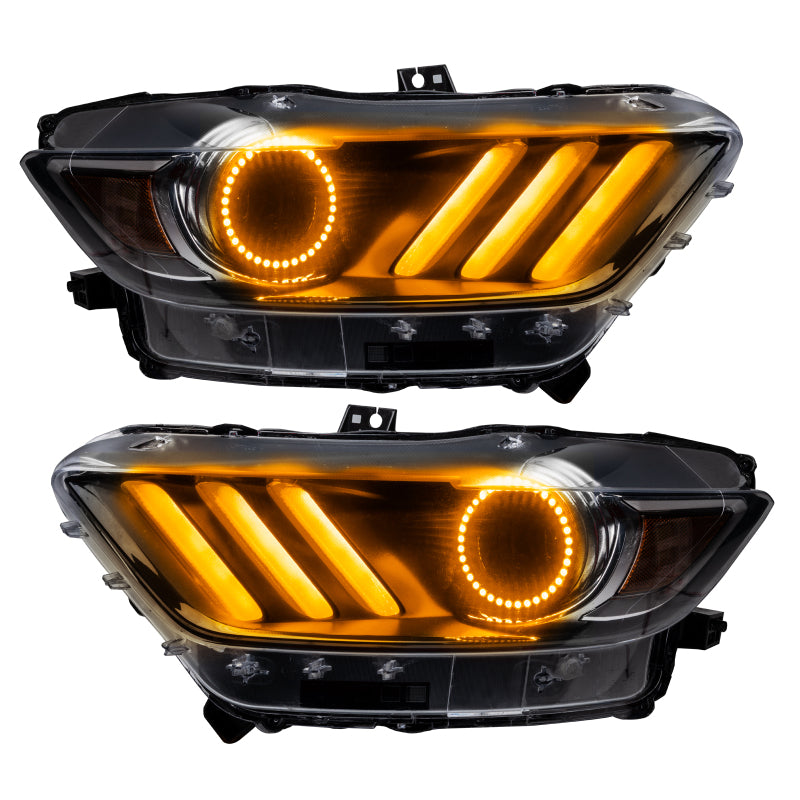 Oracle 15-17 Ford Mustang V6/GT/Shelby DRL w/ Halo Kit - ColorSHIFT w/ BC1 Controller ORACLE Lighting Headlights