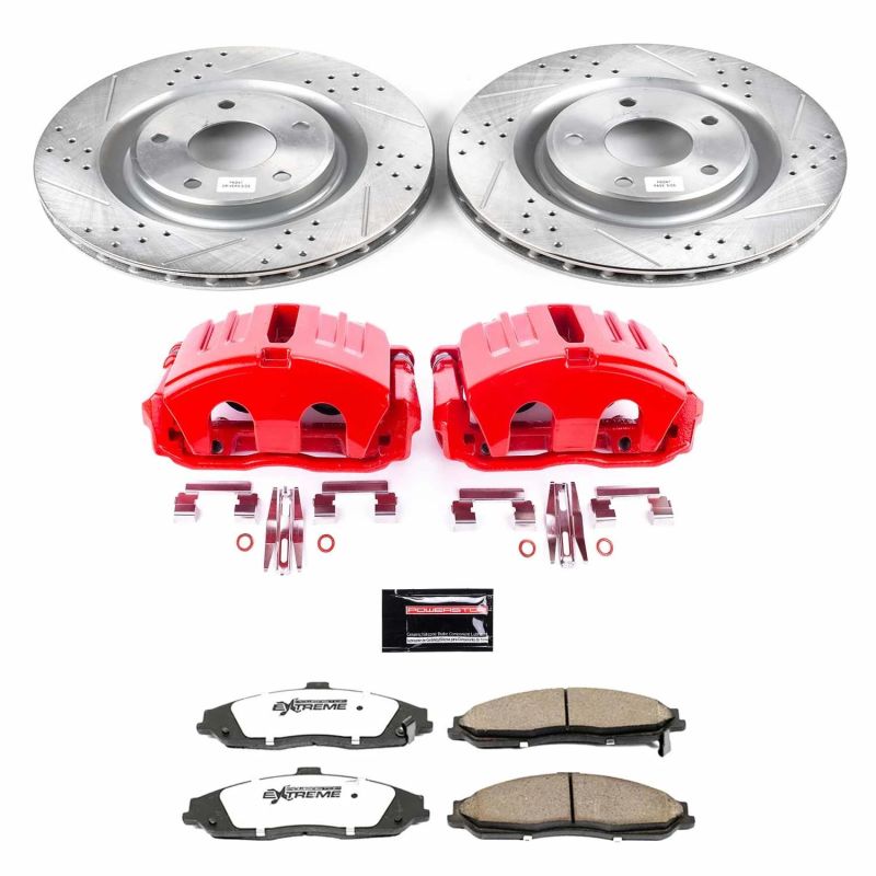 Power Stop 05-13 Chevrolet Corvette Front Z26 Street Warrior Brake Kit w/Calipers PowerStop Brake Kits - Performance D&S