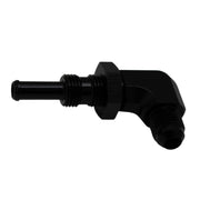 DeatschWerks 6AN Male Flare to 5/16in Male Barb Bulkhead Adapter 90-Degree - Anodized Matte Black DeatschWerks Fittings