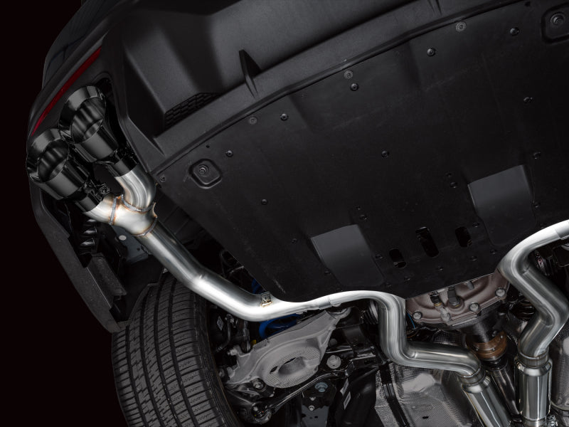 AWE 2024 Ford Mustang Dark Horse S650 RWD Track Edition Catback Exhaust w/ Quad Diamond Black Tips AWE Tuning Catback