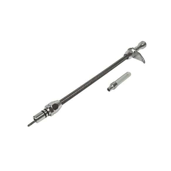B&M Auto Transmission Dipstick & Tube - Billet Aluminum/Stainless Steel Braided 22165