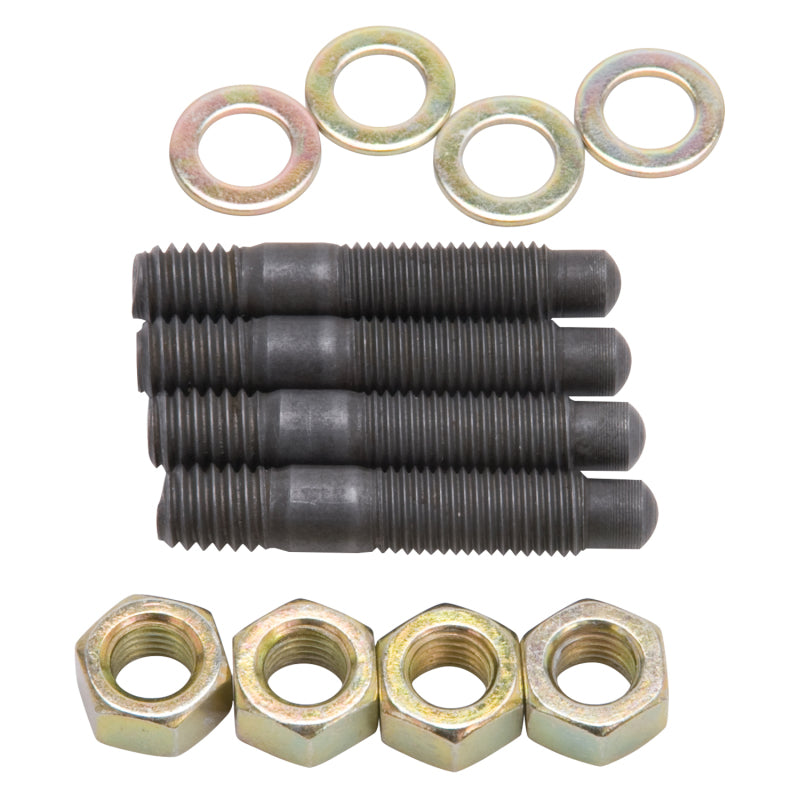 Edelbrock Carburetor Mounting Studs Bullet Nosed Black Oxide Gold Iridite Washers/Nuts Set of 4 Edelbrock Carburetor Rebuild Components