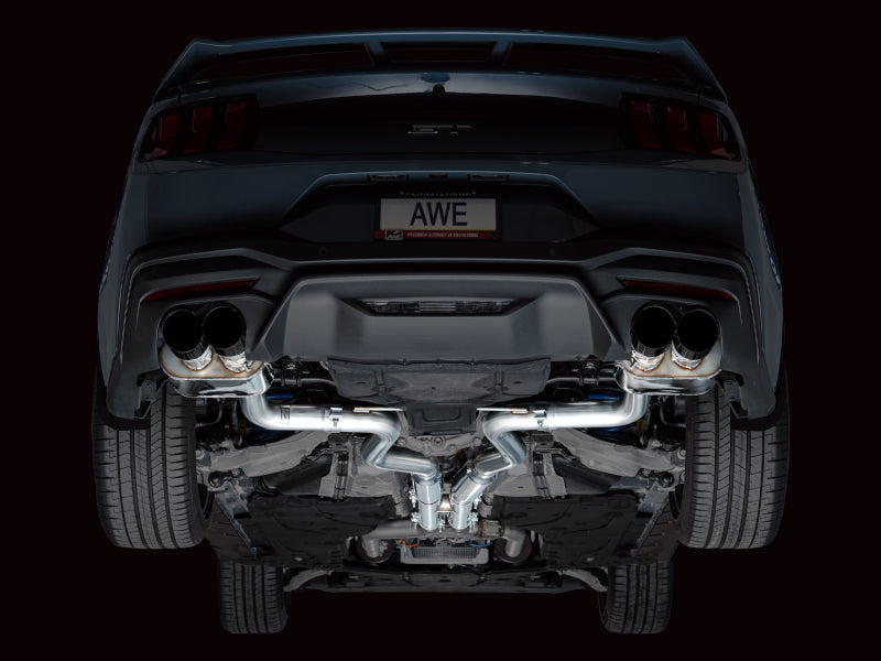 AWE 2024 Ford Mustang GT Fastback S650 RWD SwitchPath Catback Exhaust w/ Quad Diamond Black Tips AWE Tuning Catback