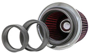 K&N Universal Air Filter Chrome Round Tapered Red - 4in Flange ID x 1.125in Flange Length x 5.5in H K&N Engineering Air Filters - Universal Fit