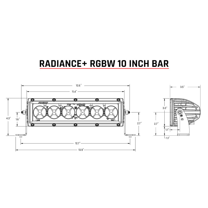 Rigid Industries Radiance+ 10in. RGBW Light Bar Rigid Industries Light Bars & Cubes
