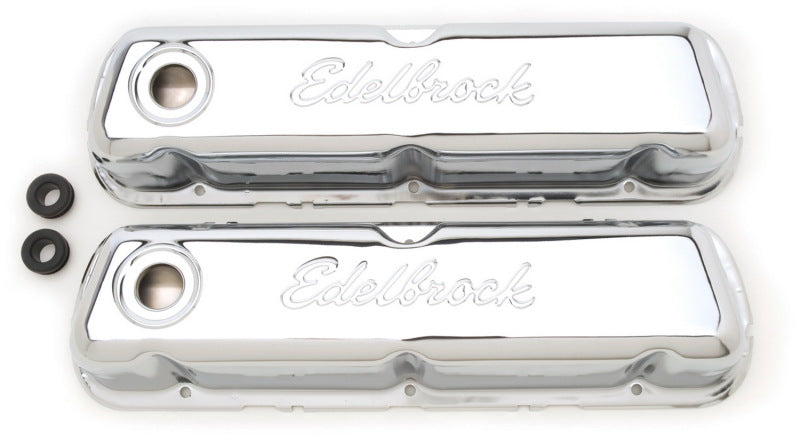 Edelbrock Valve Cover Signature Series Ford 260-289-302-351W CI V8 Chrome Edelbrock Valve Covers