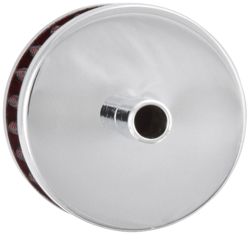 K&N Steel Base Crankcase Vent Filter 3/8in OD Tube 2in OD 1-1/2in Height K&N Engineering Air Filters - Universal Fit