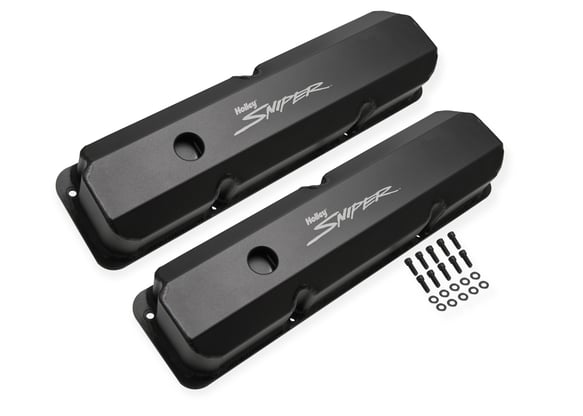 Sniper Valve Cover - Fabricated Aluminum - Ford FE - Tall - Black Finish 890001B HOLLEY Autoparts