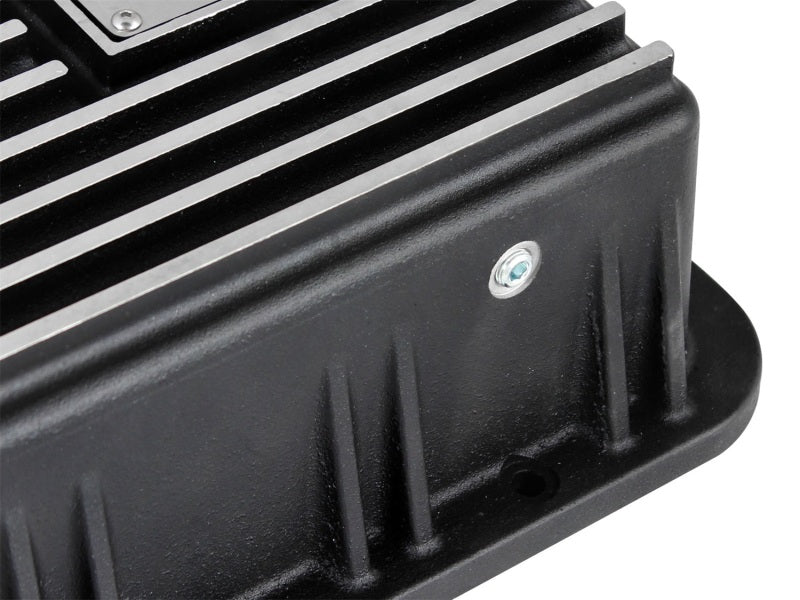 aFe Transmission Pan (Black); Ford Trucks 94-08 AODE aFe Diff Covers